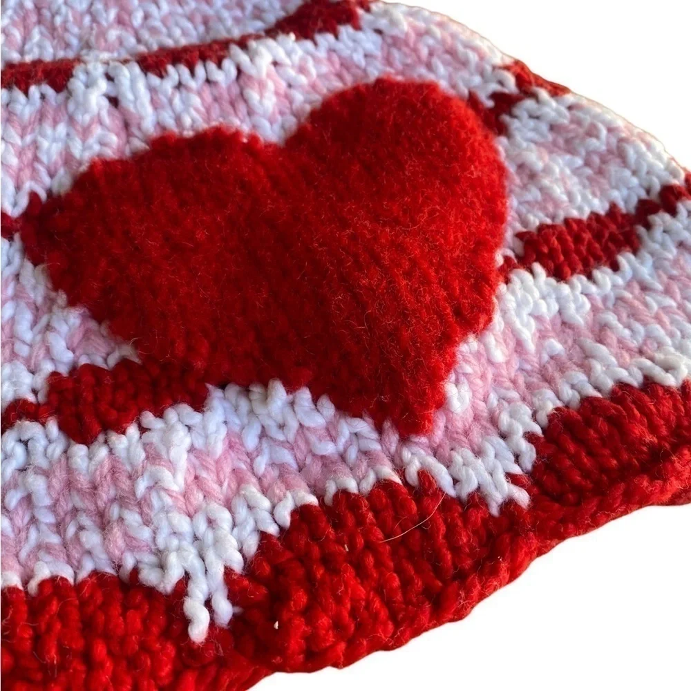 Valentine's Day Handmade Knitted Hat,Valentine Day Elf Hat,Photo Opp Adult/Youth